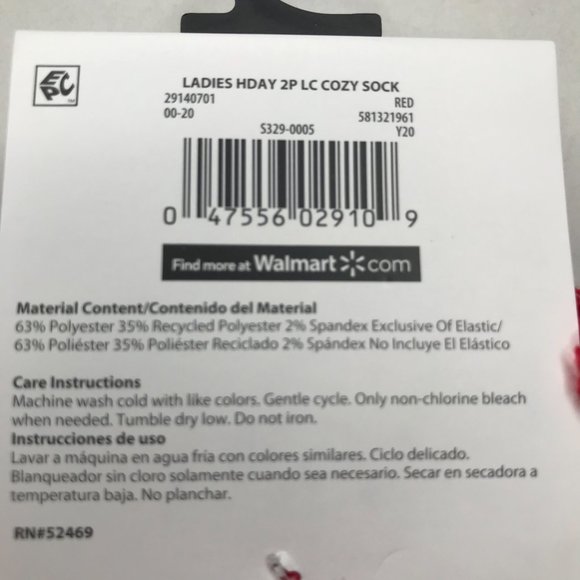 2 Pair Pack Holiday Time Women's Low Cut Socks Red/Green Gingerbread Man 4-10 - Picture 6 of 6